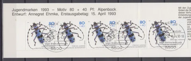 Germany ScB745 Insect, Beetle, Alpine Sawyer, Postmark Private Booklet