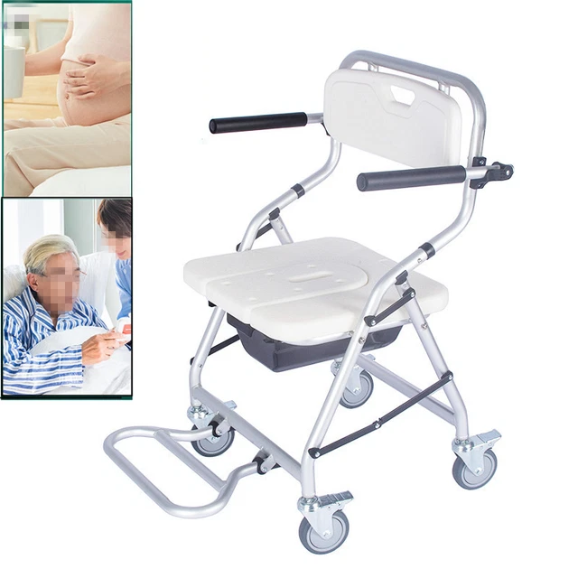 Silla de ruedas de inodoro silla de ducha sobre ruedas silla de ruedas de ducha silla de baño silla de inodoro 150 kg