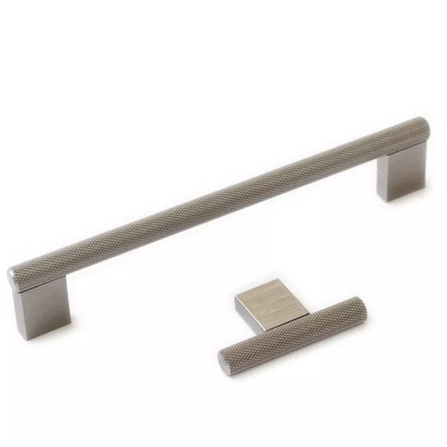160mm Nickel Handle Knob Textured Brushed Kitchen Cupboard Knurled Cabinet Pull