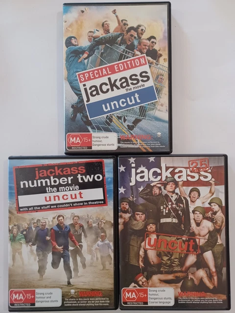 JACKASS THE MOVIE 1 2 2.5 DVD Region 4 Good Condition Free