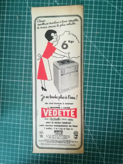 251 Publicité ancienne 1950 machine à laver Vedette je ne touche plus à l'eau