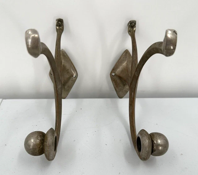 Set Of Antique Brass Glass Shelf And Towel Rod Brackets