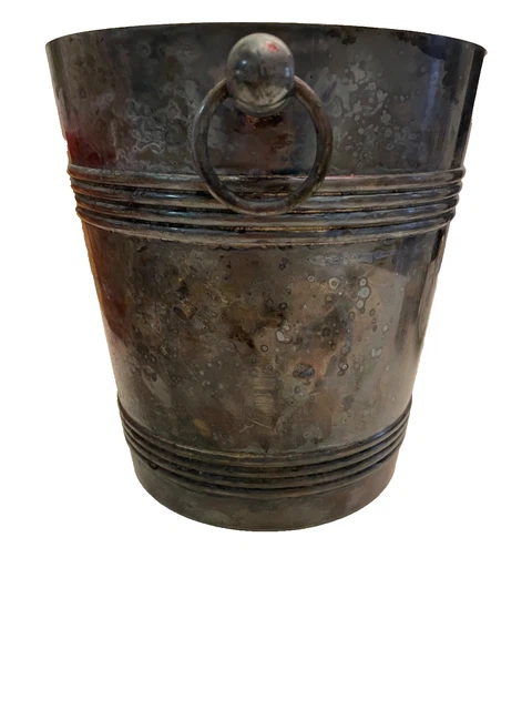 Seau à Champagne Wiskemann Métal Argenté - Made In France 1950 - Vintage