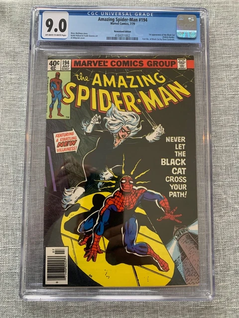 Amazing Spider-man # 194 CGC 9.0 1st Black Cat - Newsstand Edition