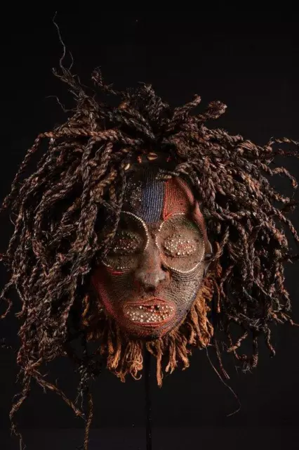 18453 African Old Chokwe Rasta Mask / Mask Dr Congo