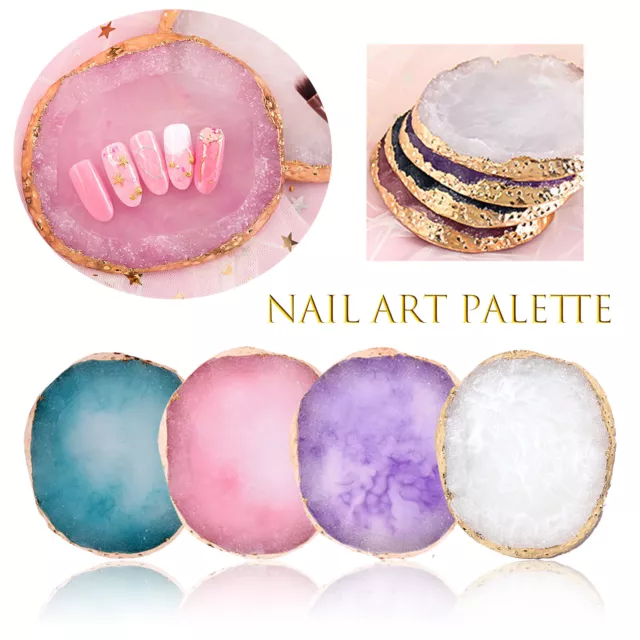 Nail Art Palette Gel Display Make-up Harz Achatplatte UV Politur Mischen Schmuck