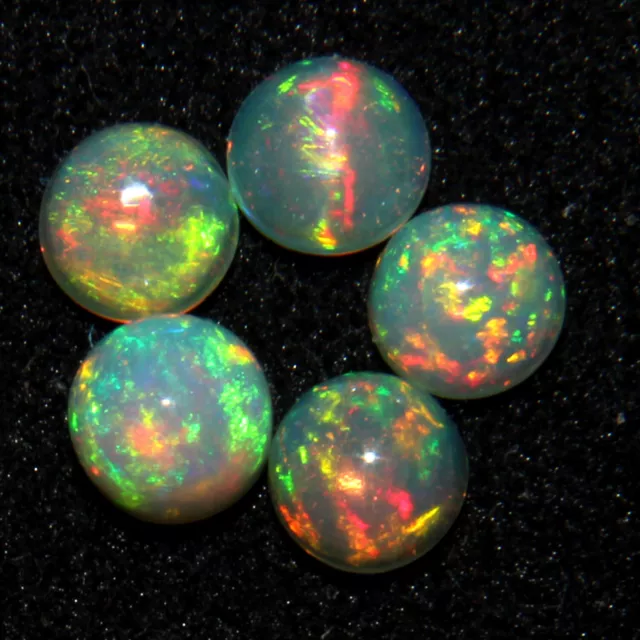 4mm opal Rond Éthiopien fire AAA Naturel welo Cabochon Pierre Précieuse Lot