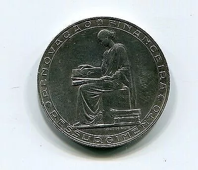 Portugal Finanzas 1953 20 Escudos Moneda Plata KM585 Recuperación Financiera