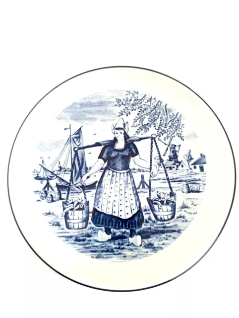 Delfts Plate By Boch for Royal Sphinx Belgium Blue Milkmaid, Ideal Gift