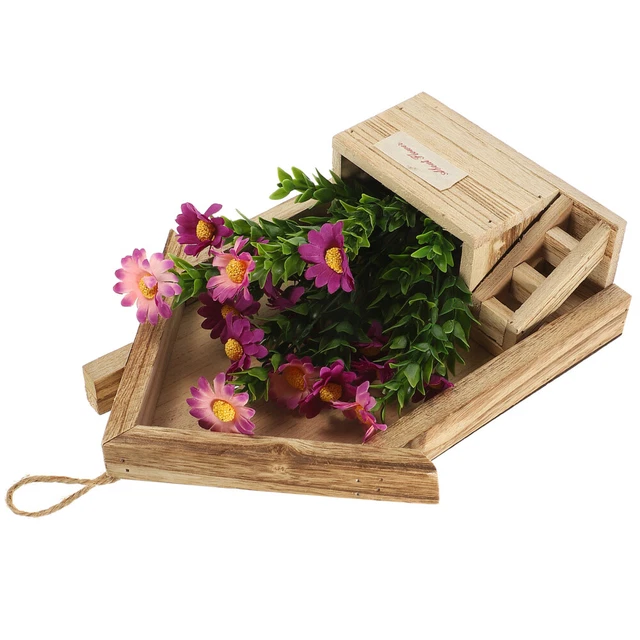 VASO SOSPESO CON fiori, fioriera appesa in legno, vaso da fiori, EUR 17,17 - IT