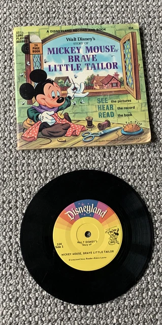 Walt Disneys Mickey Mouse Brave Little Tailor 334 33 1/3 Record and Book 1968