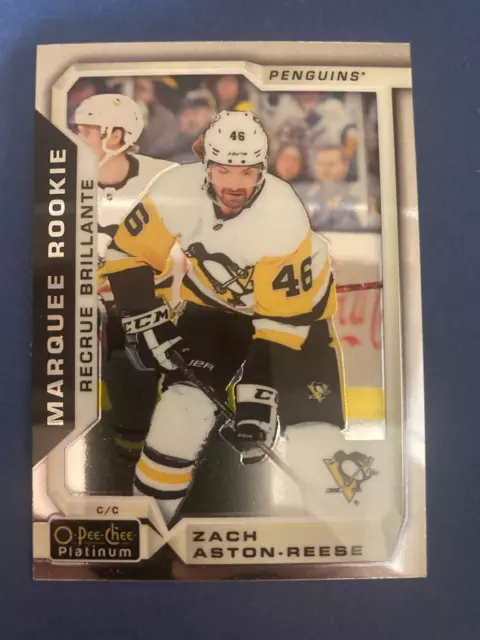 2018-2019 Zach Aston-Reese Marquee Rookie OPC Platinum Pittsburgh Penguins # 179