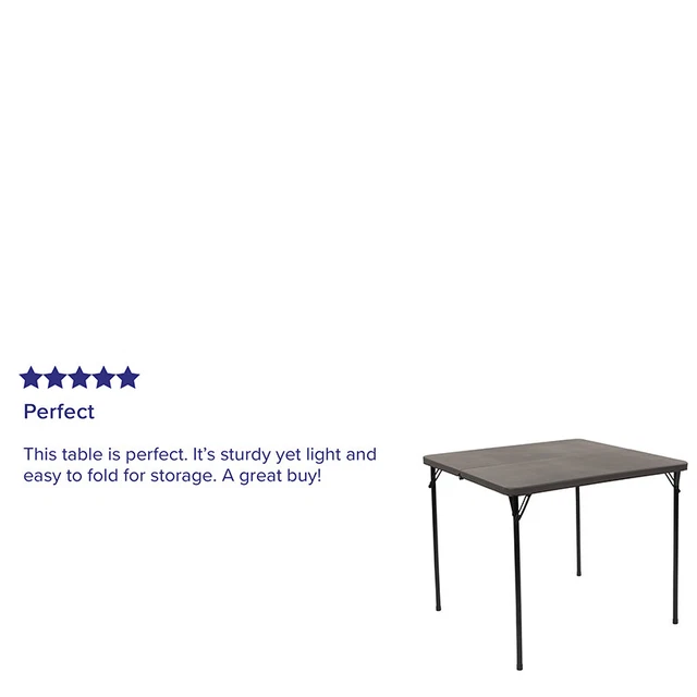 Flash Furniture 34SQ Gray Plastic Fold Table
