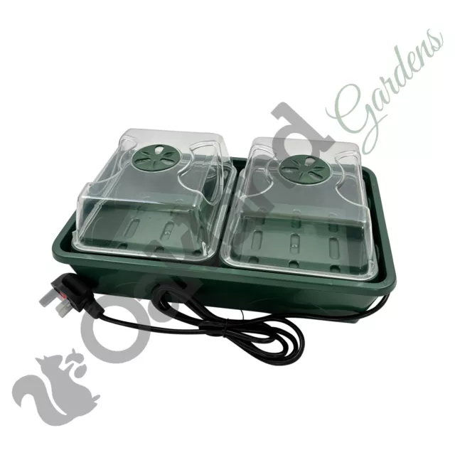 Heated 2-Bay Propagator Seed High Quality Tray + Lid Vented Plant Cell Seedling