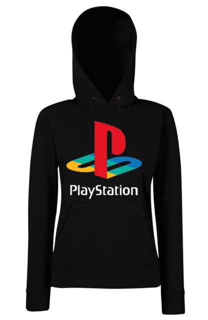 FELPA CON CAPPUCCIO donna Youth Designz Playstation pullover stampa logo  gioco nerd PS divertimento EUR 29,90 - PicClick IT