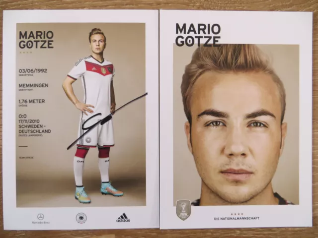 Handsignierte AK Autogrammkarte *MARIO GÖTZE* DFB WM 2014 Weltmeister 4 Sterne