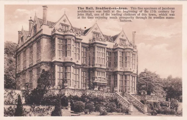 BRADFORD-ON-AVON - THE HALL B&W  POSTCARD  (EARLY 1900s)