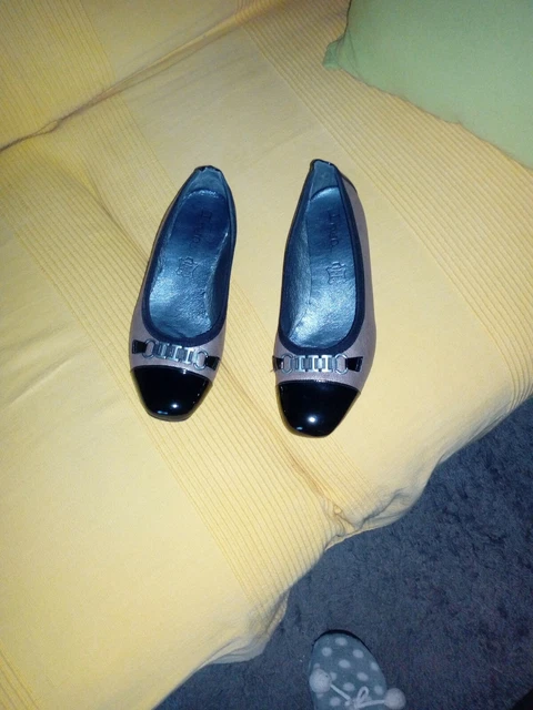 Ballerines compensées grande largeur cuir - Marron - Femme - 79.99