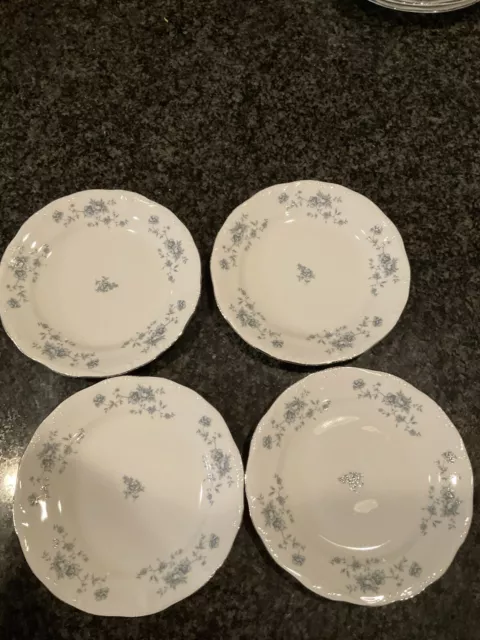 Bread & Butter Plates 6¼", Johann Haviland, Blue Garland, Set of 4, Vintage