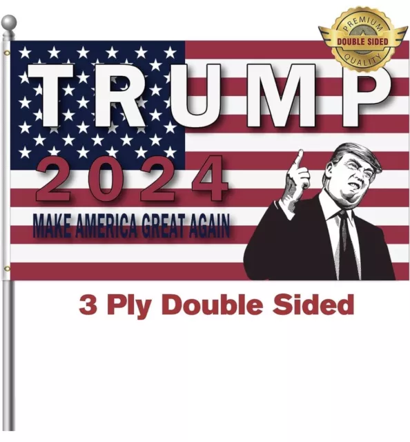Trump 2024 Grommet Flag For President Trump American Flag Patriotic Donald Trump