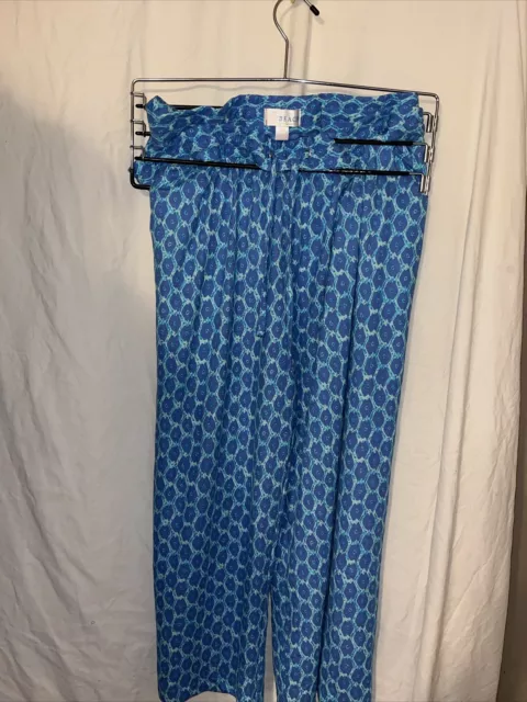 Belle by Kim Gravel Petite Cabana Knit Cropped Beach Pant Women's Pants Blue