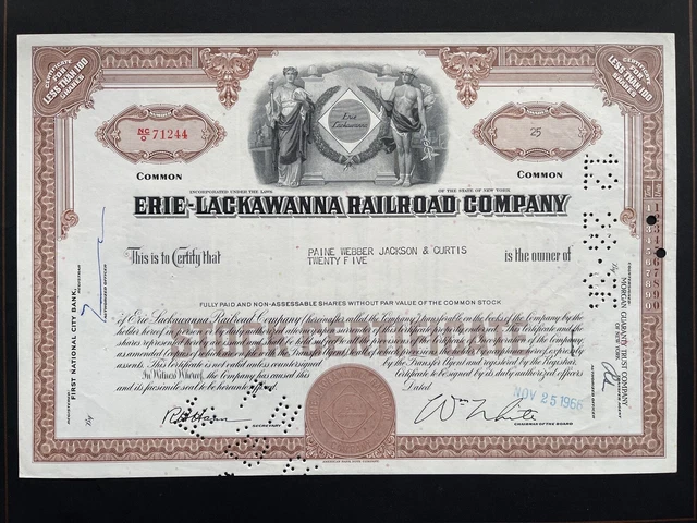 Hist. Partager 1966 Erie-Lackawanina Railroad Compagnie Environ 31x20cm 1708