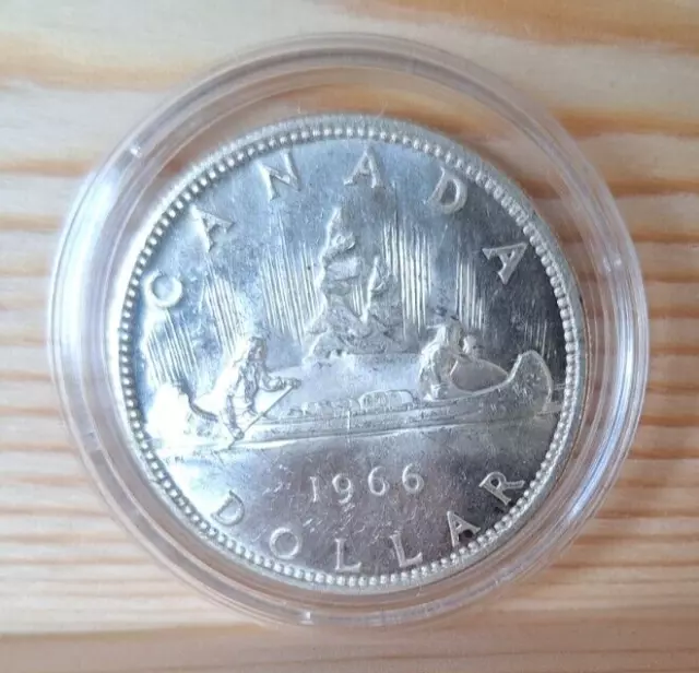 Kanada 1 Dollar 1966 Kanu - Elisabeth Ii - Silber