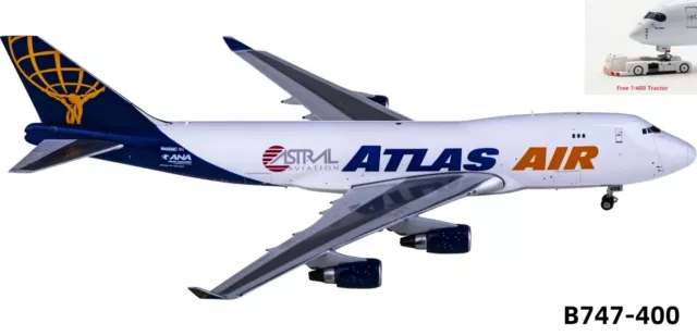 (Rare)1:400 Phoenix PH04451 Atlas Air B747-400 N408MC Aircraft Model+FreeTractor