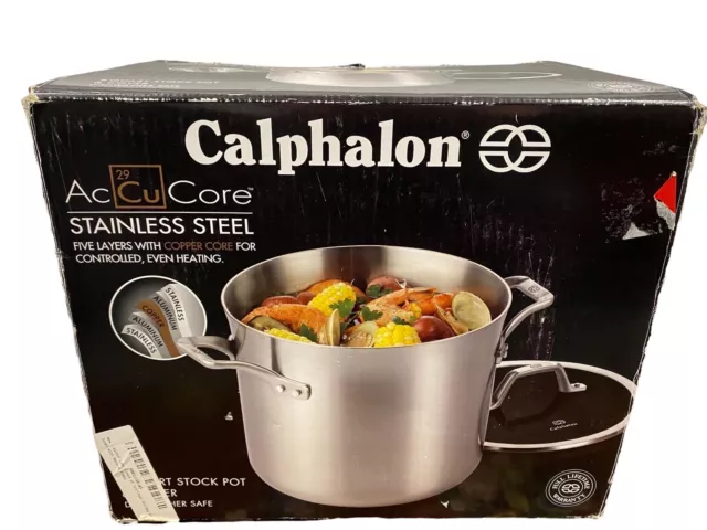 8 Quart CALPHALON Anodized Aluminum 808 Stockpot with Lid Stock