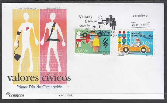 España Spain 4150/51 2005 Valores cívicos SPD Sobre Primer Día