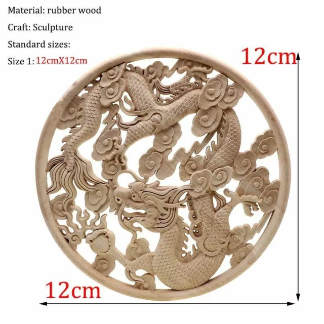 Wood Carving Dragon Pattern Chinese Wood Applique Furniture Home Decor Vintage