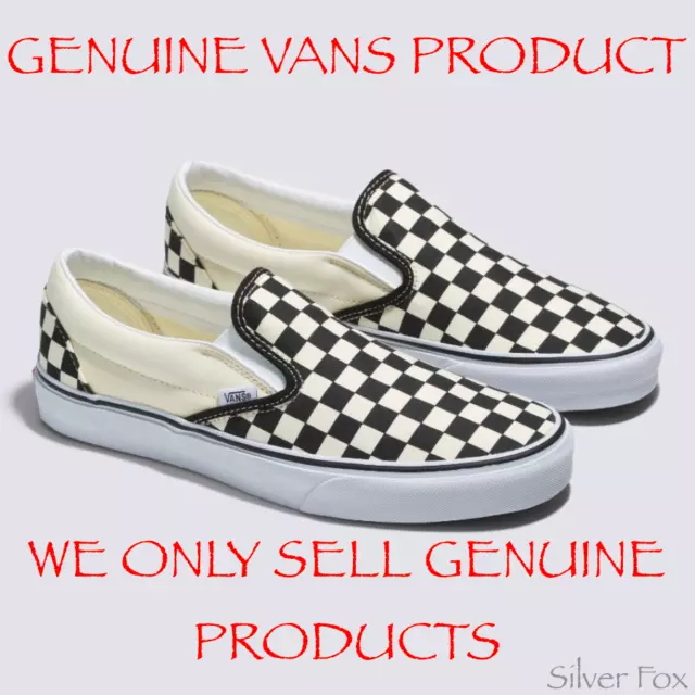 Vans Classic Slip On Checkerboard Checker Black White Shoes Sneakers Runners New