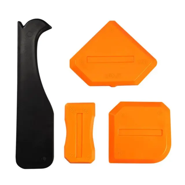 fr 4pcs Smoothing Spatula Sealant Remover Caulking Scraper Grout Kit (Orange)