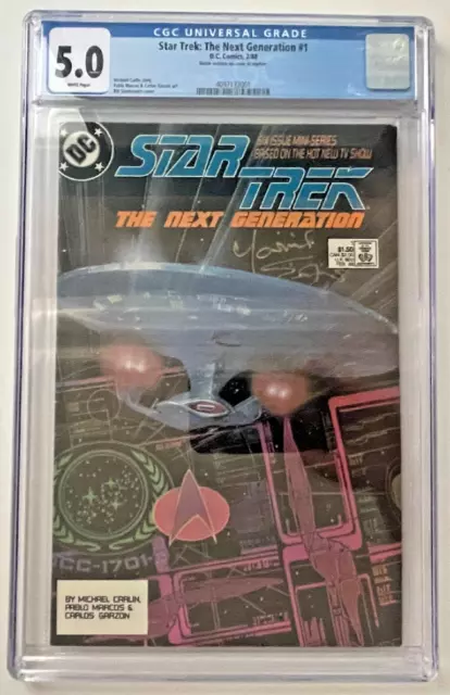 Star Trek The Next Generation #1 CGC 5.0 Signed Marina Sirius 1988 DC Comic Book