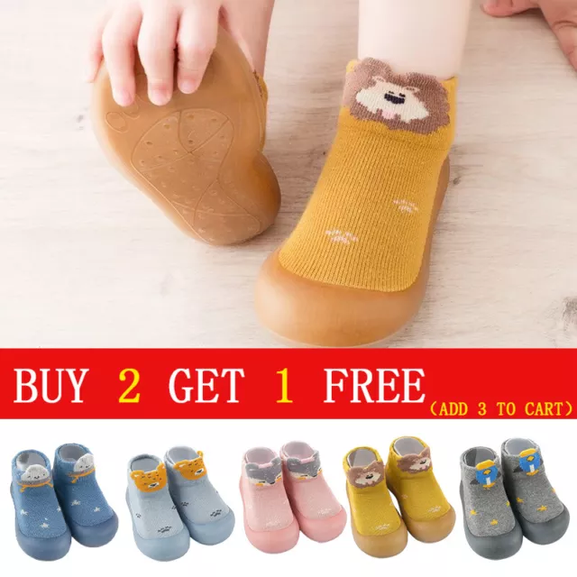 Spring Kids Baby Girls Boys Toddler Anti-slip Slippers Socks Cotton Shoes