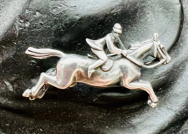 925 Sterling Silver Pin Fox Hunt: Taking the Jump