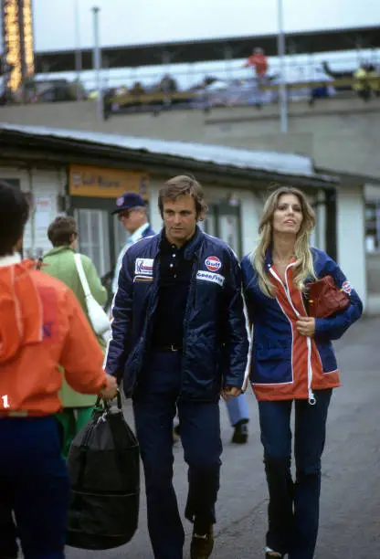 Peter Revson with girlfriend Marjorie Wallace at Indianapoli - 1973 Old Photo 1
