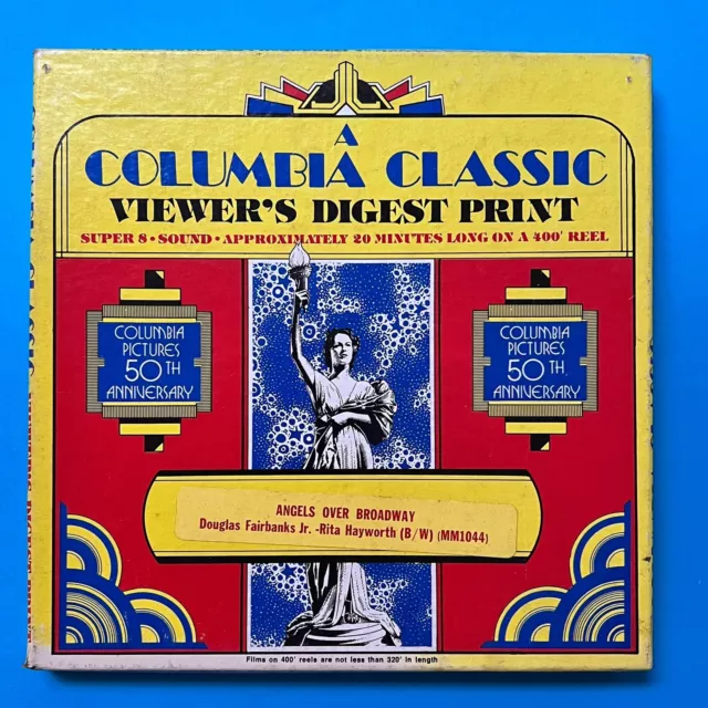 Vintage Columbia ANGELS OVER BROADWAY  Super 8mm Sound B&W Movie 400 ft reel