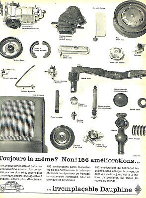 Publicité Advertising 098  1962   Renault  la Dauphine