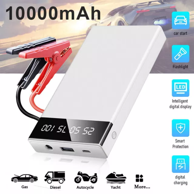 Car Jump Starter 10000mAh Car Battery Booster 12V Vehicles Emergency Power Bank