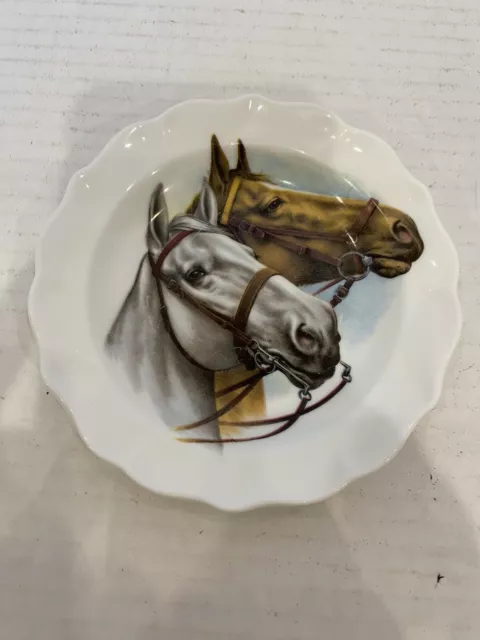 EQUESTRIAN HORSE PLATE Vtg Handmade English Riding Sandford England Plate Dish