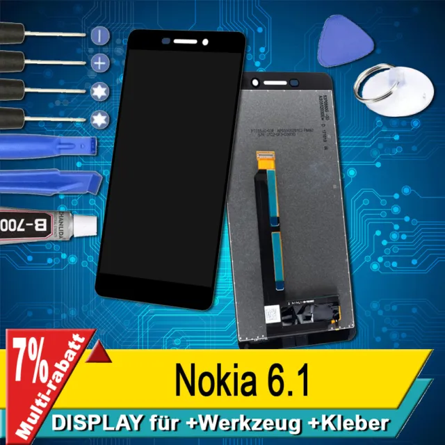 Display Für Nokia 6.1 Komplettes Bildschirm Lcd Touch Schwarz  +