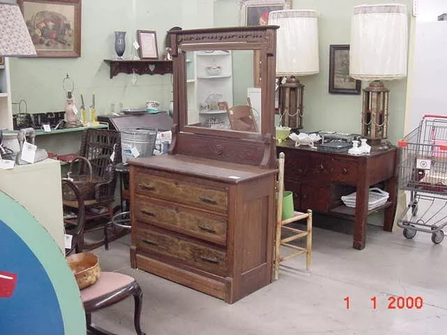 Antique Dresser With Mirror