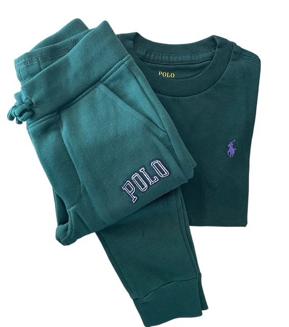 T-shirt top a maniche corte ragazzi ex Ralph Lauren verde set età 4