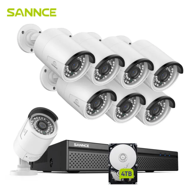 SANNCE 5MP POE IP Überwachungskamera 10CH NVR Zwei-Wege-Audio Fernzugriff H.264+