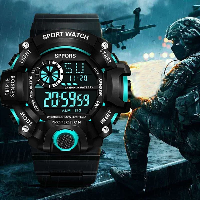 WALKING MENS DIGITAL Watches Luminous Watches Sport Wrist Watch Boys