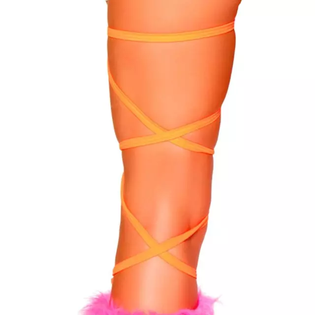 Orange Thigh Leg Wraps Body Straps Dance Rave Club Festival Costume 3021