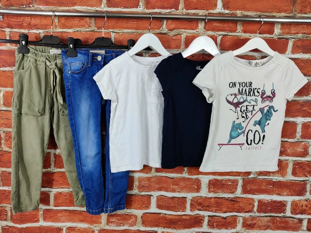PACCHETTO RAGAZZE ETÀ 4-5 ANNI FAT FACE ZARA ecc PANTALONI JEANS T-SHIRT BAMBINI 110CM