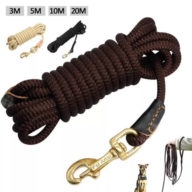 3/5/10/20M Long Dog Tracking Lead Strong Nylon Rope Leash Recall Training Line