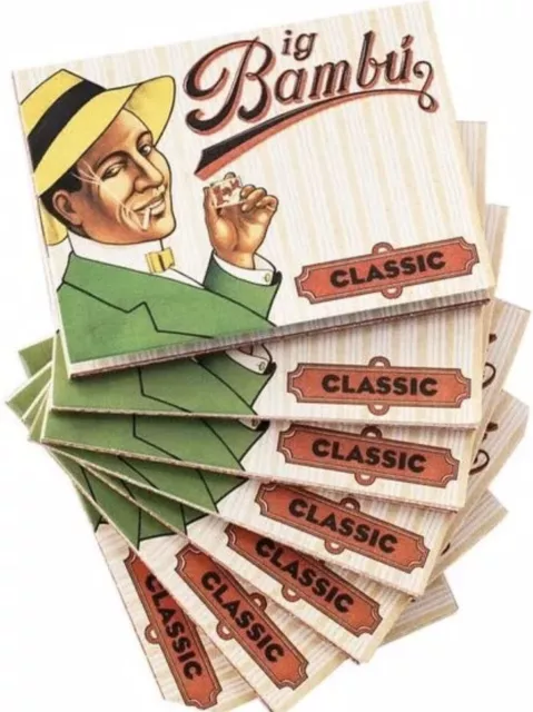 5pk Big Bambu 1 1/2" CLASSIC World's Finest Rolling Paper 33 Leaves/Book (SPAIN)